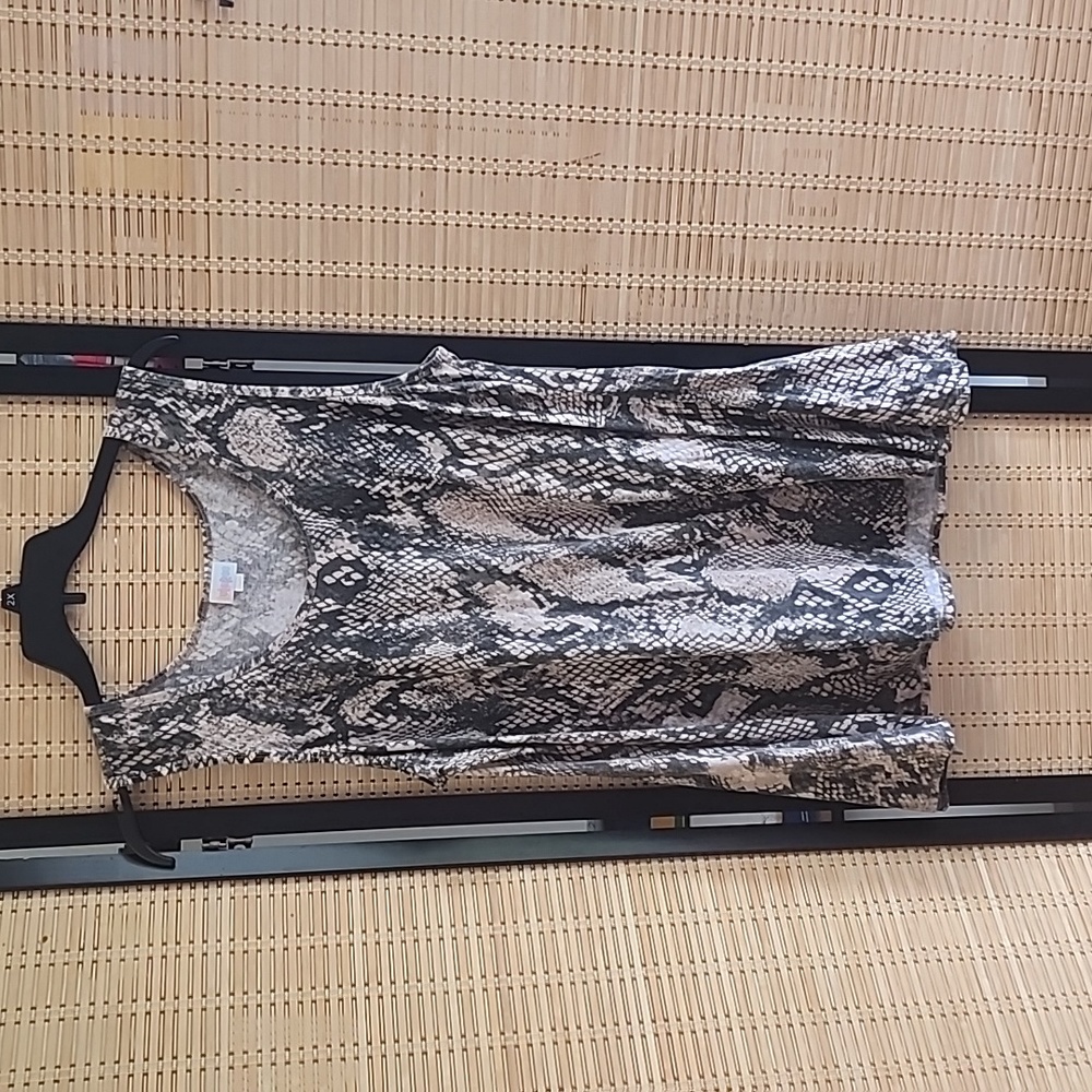 Lularoe fit and flair tan snakeskin tank top